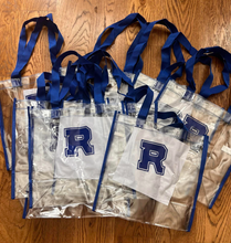 Load image into Gallery viewer, Clear tote bags with custom school logo