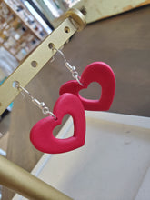 Load image into Gallery viewer, Valentines Day-dangle heart ear rings
