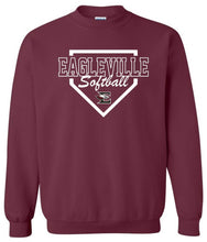 Load image into Gallery viewer, Crewneck Sweatshirt with Eagleville Softball Diamond logo
