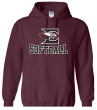 Load image into Gallery viewer, Hoodie with Eagleville Softball logo
