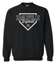Load image into Gallery viewer, Crewneck Sweatshirt with Eagleville Softball Diamond logo
