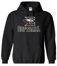 Load image into Gallery viewer, Hoodie with Eagleville Softball logo
