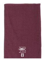 Load image into Gallery viewer, Rally Towel with Eagleville logo and Customizable player number
