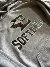 Load image into Gallery viewer, Customizable Youth &amp; Adult hoodie with Eagleville Softball logo
