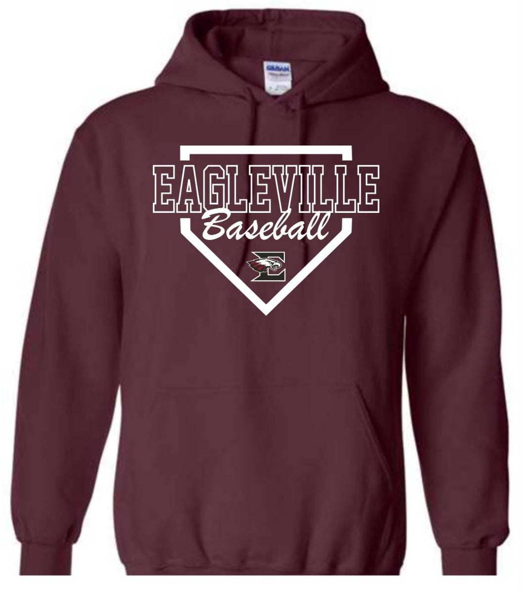 Gildan - Hoodie with Eagleville Baseball Diamond logo