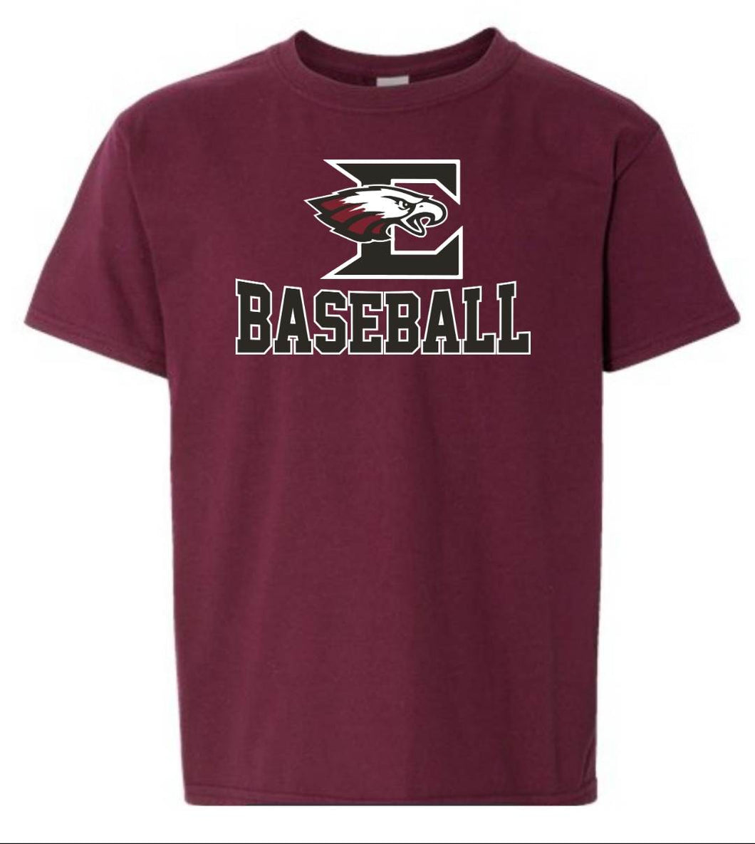 Gildan - Youth tee with Eagleville Baseball logo